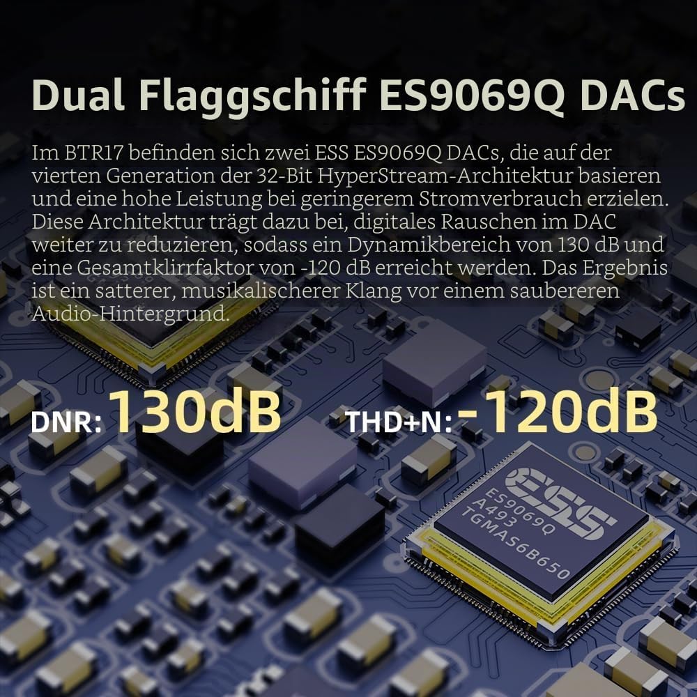 FiiO BTR17 Bluetooth 5.4 USB DAC AMP mit LDAC, aptX Lossless, Dual ES9069Q, 10-Band PEQ, THX AAA 78