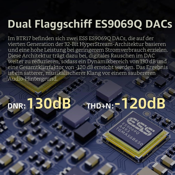 FiiO BTR17 Bluetooth 5.4 USB DAC AMP mit LDAC, aptX Lossless, Dual ES9069Q, 10-Band PEQ, THX AAA 78