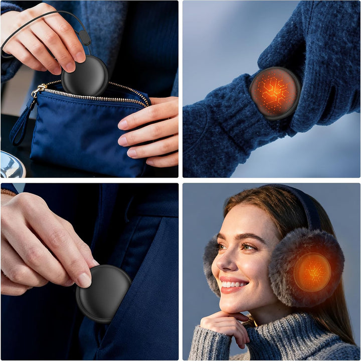 Handwärmer Elektrisch,4000 mAh 2er Pack Taschenwärmer Wiederverwendbar, Akku Handwärmer USB C, 5 Stu