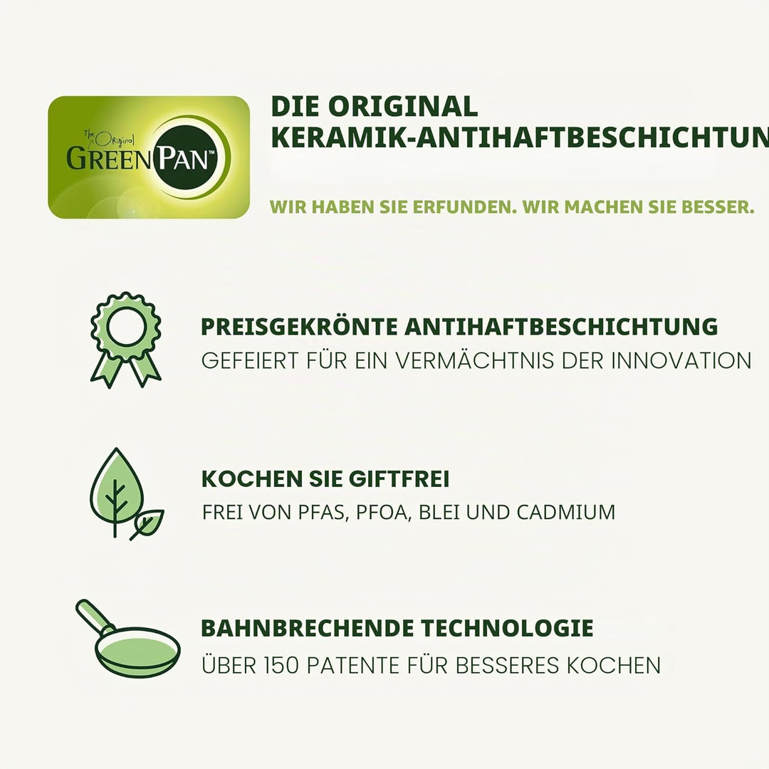 GreenPan Valencia Pro Harteloxierte Gesunde Keramik Antihaft 28 cm Bratpfanne, PFAS-frei, Edelstahl-