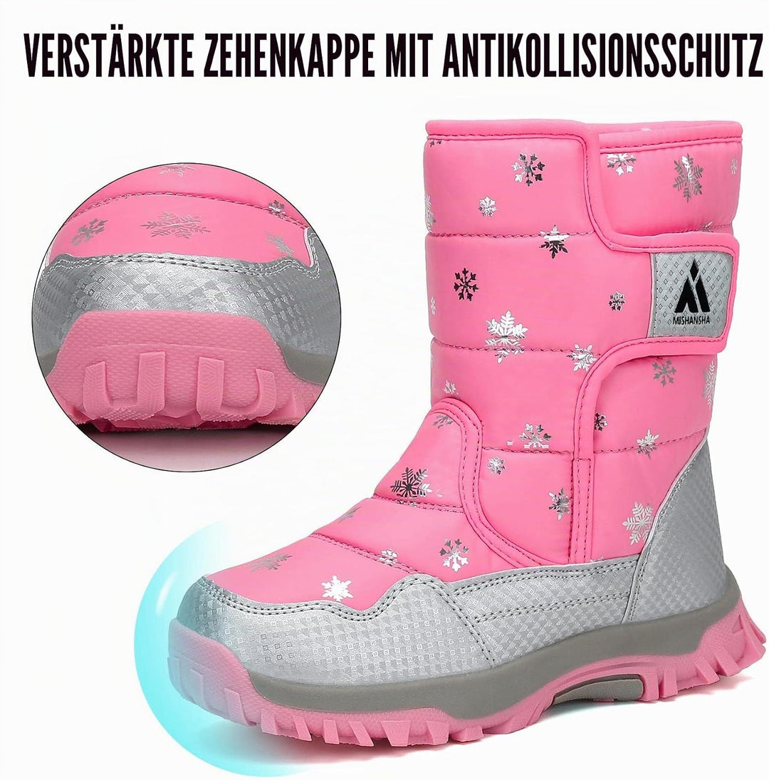 Mishansha Kinder Winterstiefel Jungen Schneestiefel Mädchen Warm Gefütterte Rutschfeste Winter Snowb