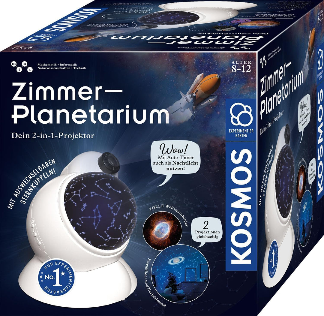 KOSMOS 676902 Zimmer Planetarium Projektor mit 2 auswechselbaren Sternkarten, spannende Infos zum St