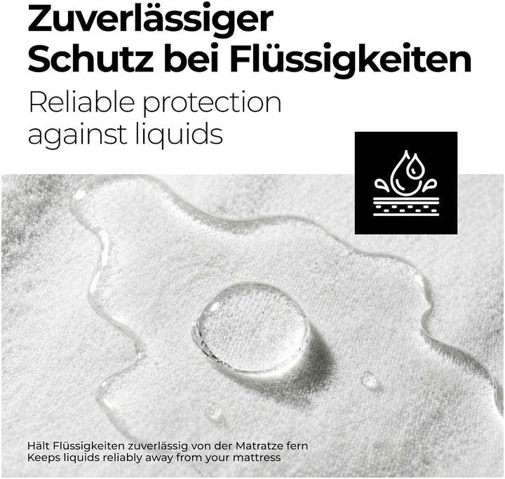 etérea Molton Matratzenschoner 200x200 cm - wasserundurchlässige Matratzenauflage - Matratzenschutz