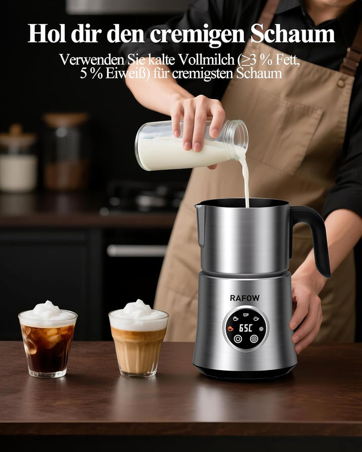 Milchaufschäumer Elektrisch 5 in 1 - Automatische Milchschäumer 500ml Grosses Fassungsvermögen Milch