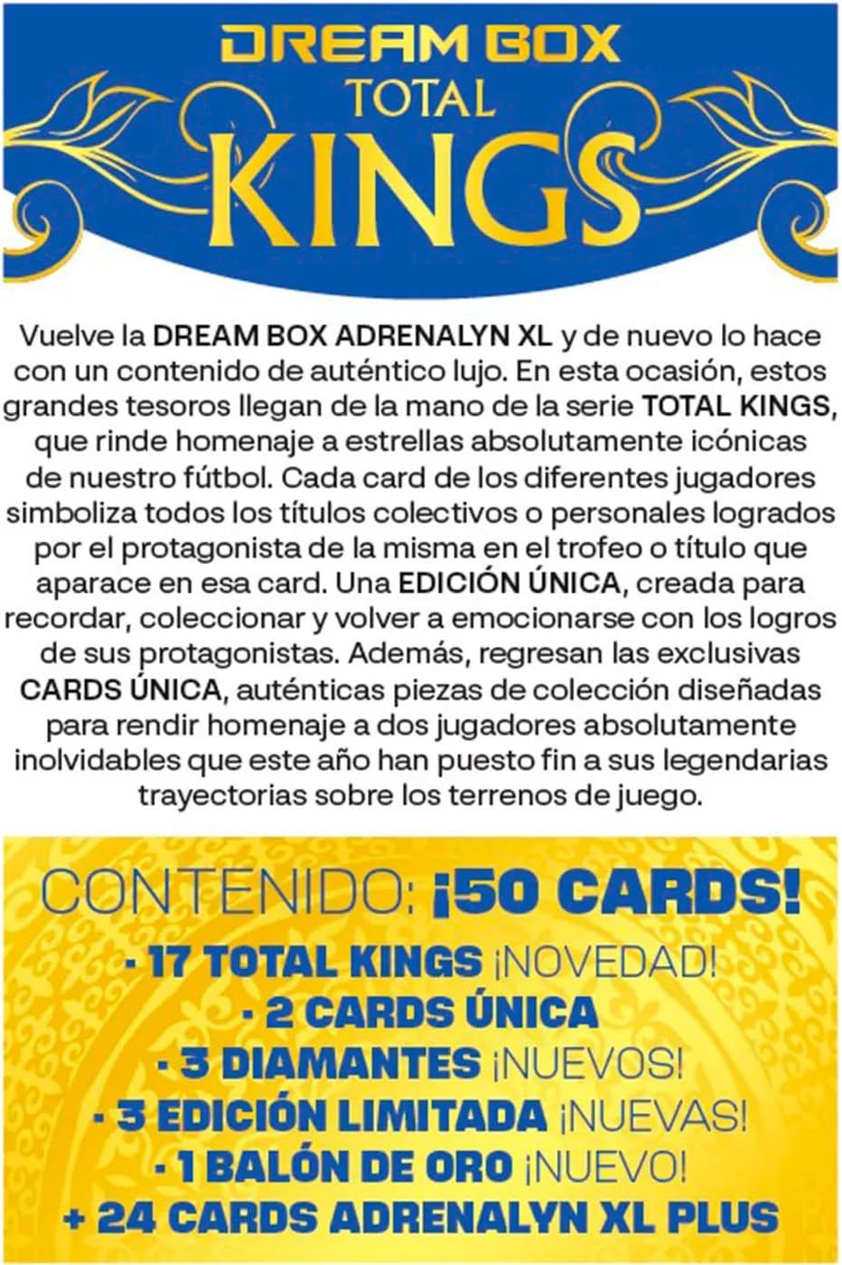Panini Adrenalyn XL LaLiga EA Sports 2025/26 Dream Box, Total Kings Offizielle Sammlung, 50 Karten (