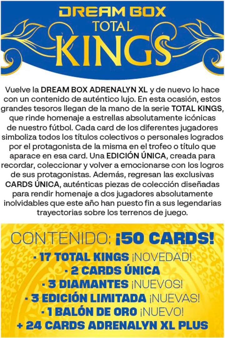 Panini Adrenalyn XL LaLiga EA Sports 2025/26 Dream Box, Total Kings Offizielle Sammlung, 50 Karten (