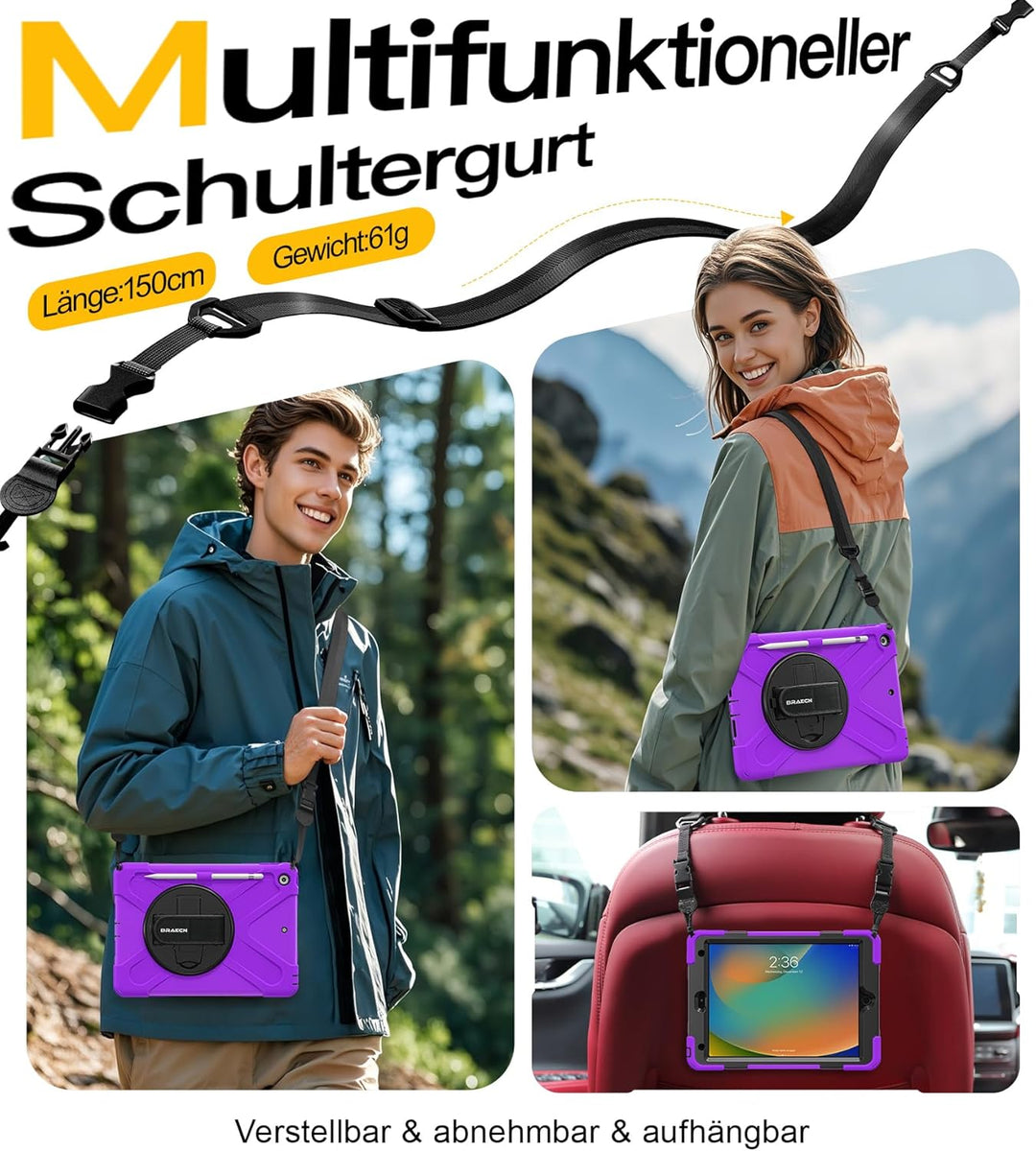 BRAECN Hülle für iPad 10.2 Zoll (iPad 9./8./7. Generation), Robuste Stossfeste Schutzhülle mit Stift