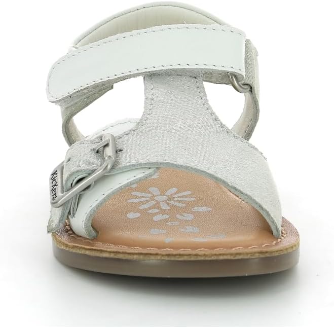 Kickers Mädchen Diazz Sandale 25 EU Weiss Silber Metallic, 25 EU Weiß Silber Metallic