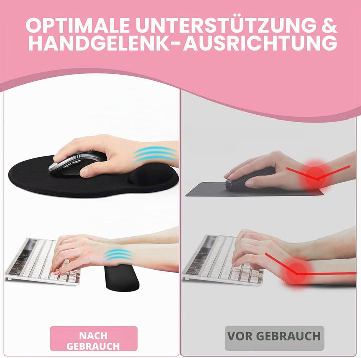 Giecy Mauspad mit handauflage und handballenauflage Tastatur, Ergonomisches Mouspad mit gelkissen &amp;