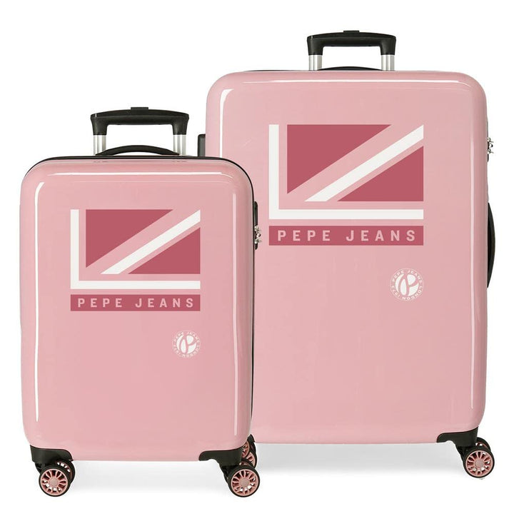 Pepe Jeans Carol Kofferset Rosa 55/68 cm starrer ABS-Kombinationsverschluss seitlich, 104 l, 6 kg, 4