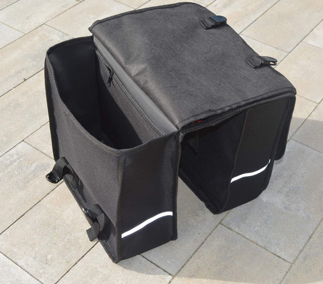 Beluko FAHRRADTASCHE 26" 28" Erwachsene Satteltasche Gepäckträgetasche Doppel 2x15l / Einzelne 1x15l