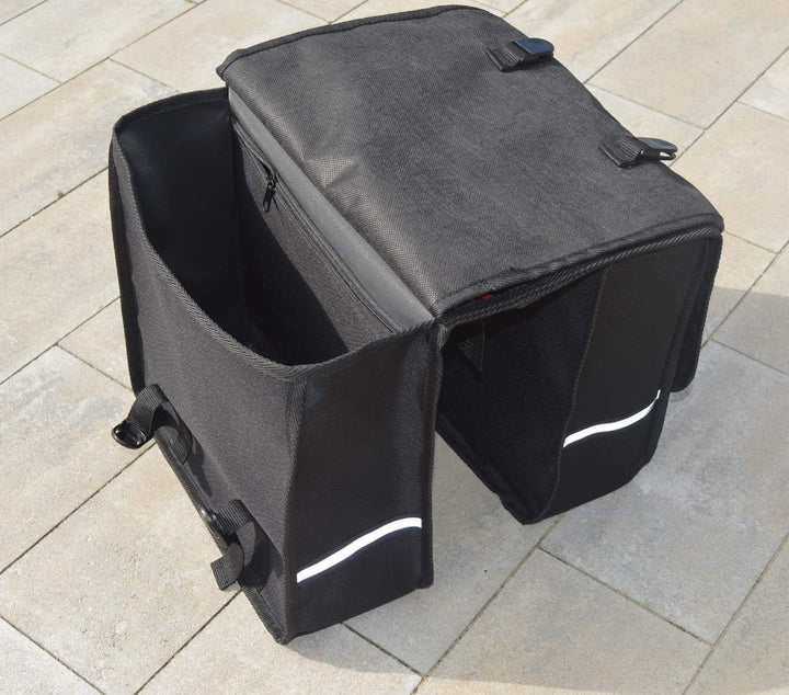 Beluko FAHRRADTASCHE 26" 28" Erwachsene Satteltasche Gepäckträgetasche Doppel 2x15l / Einzelne 1x15l