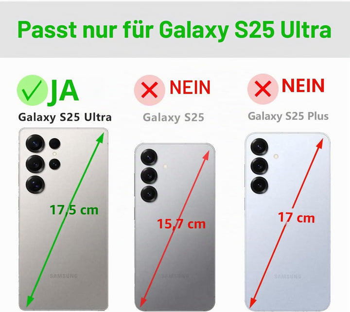 LENSUN Handyhülle für Samsung Galaxy S25 Ultra Echtleder, Hülle [Brieftasche][Standfunktion][RFID Sc