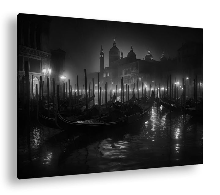deyoli Gondelstation in Italien Format: 80x60 cm Effekt: Schwarz/Weiss als Leinwandbild, Motiv ferti