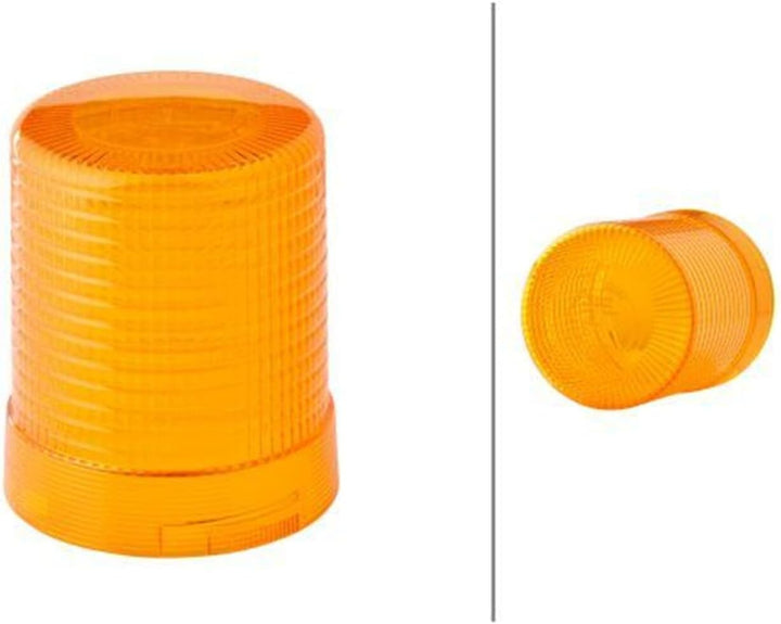 HELLA - Halogen-Rundumkennleuchte - KL 700 - 24V - gelb - rund - Anbau/geschraubt - Stecker: Flachst