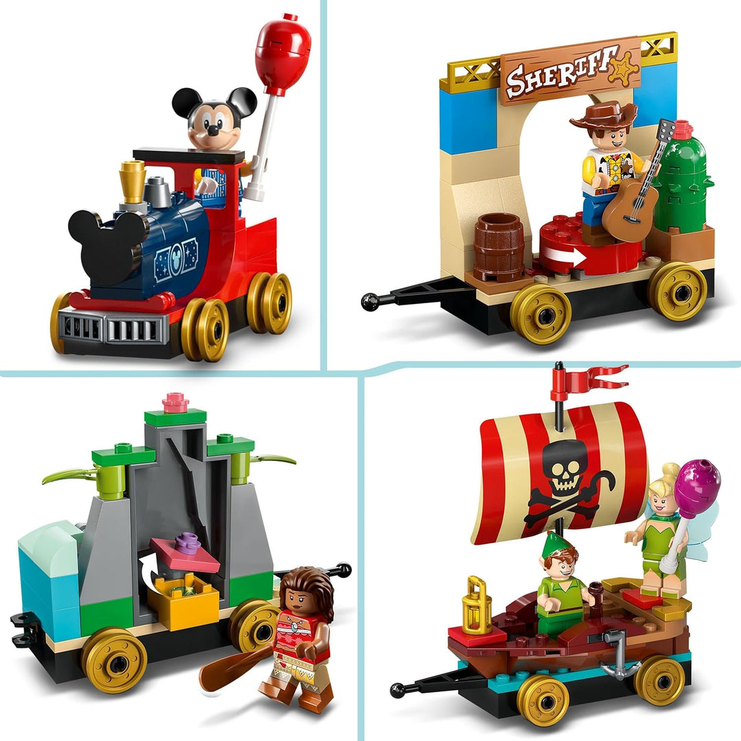 LEGO 43212 Disney: Disney Geburtstagszug Set mit Moana, Woody, Peter Pan und Tinker Bell Zug-Spielze