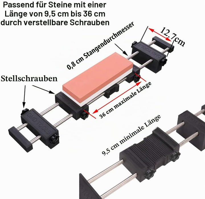 Schleifstein Wetzsteinhalter Sink Bridge mit verstellbarem, rutschfestem Gummi zum einfachen Honen v