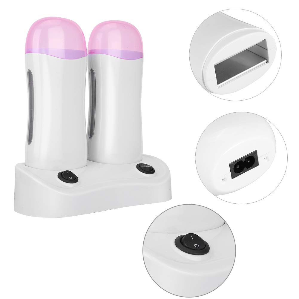 Roll On Wax Kit Roll On Wax Heater, 21 × 13 × 13 Doppelkartuschen, Wachs, Haarentfernungsgerät, EU-S