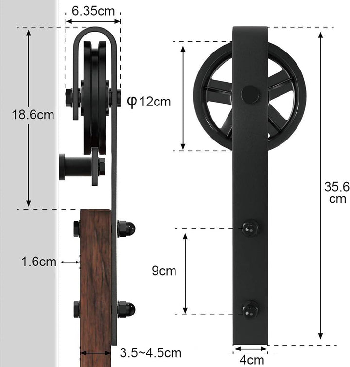 WINSOON 305cm Einzelschiebetür Industrie Schiebetür Schiene Schiebetürbeschlag Set Schwerlast Schieb
