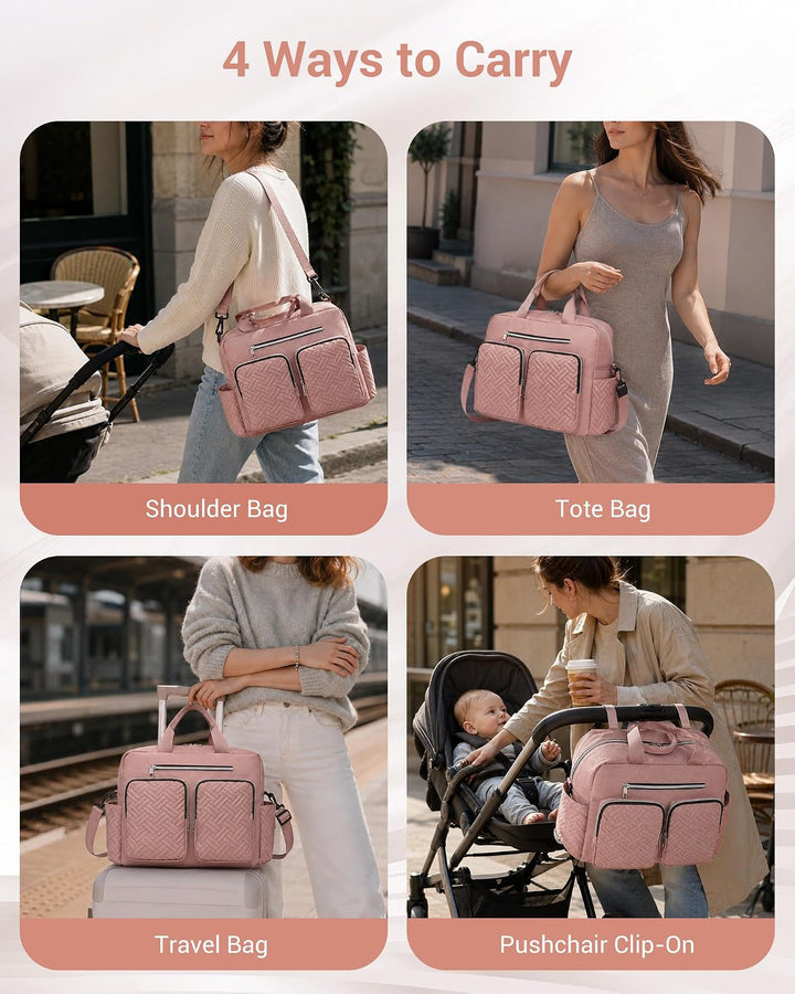 KONO Baby-Wickeltasche, stilvoll, für Mama und Papa, wandelbare Reisetasche mit isolierten Taschen G