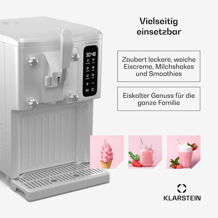 Klarstein Eismaschine Softeismaschine 1,5 L Mit Touchdisplay, Keep-Cool-Funktion, 5-L-Kapazität - Sp
