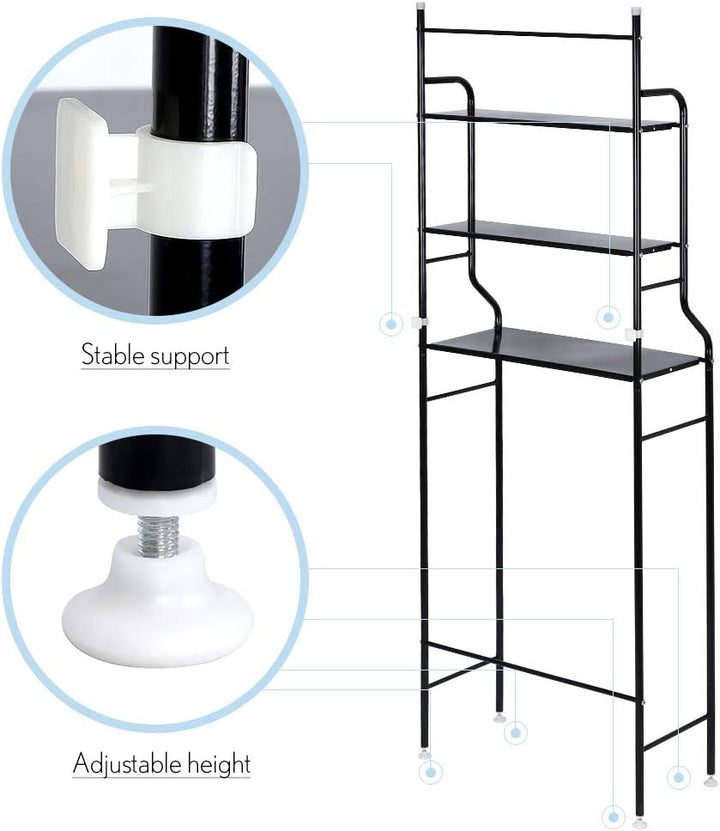 3-Tiers lackierter Stahl Toilettenregal WC-Regal Badezimmer Regal Aufbewahrungsregal für Badezimmer,