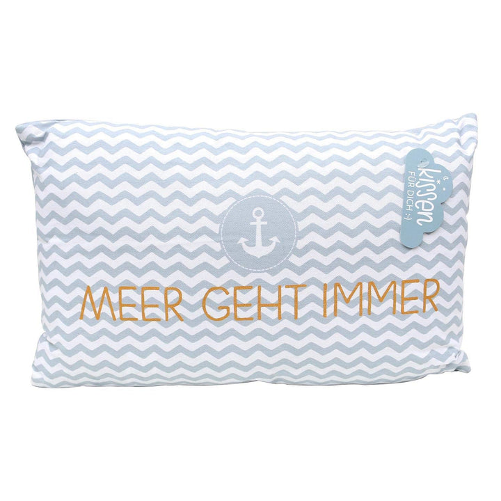 Dekohelden24 Meer Kissen mit Bezug aus 100% Baumwolle, L/B/H: 40 x 13 x 23 cm. Motiv: Meer geht Imme