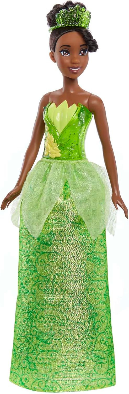 Mattel DISNEY Prinzessin Tiana - Bewegliche Puppe mit glitzerndem Outfit und Accessoires, inspiriert