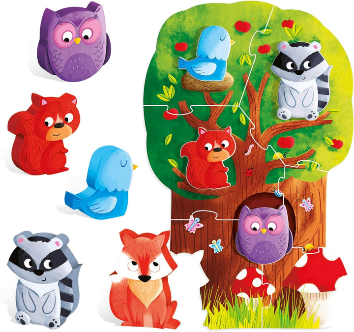 Headu IT20133 Montessori My First Puzzle The Forest Lernspiel, Mehrfarbig, Large