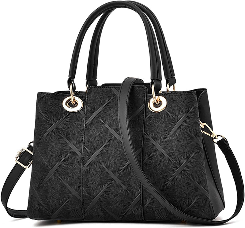 FANDARE Elegante Umhängetaschen Damen Schultertasche Dimensional Carving-Muster PU Leder Wasserdicht