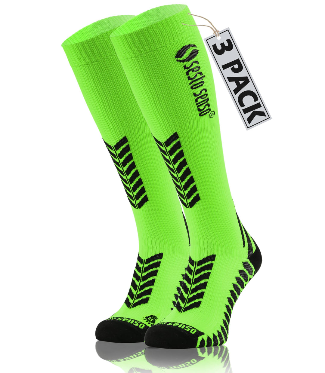 sesto senso 3 Paar Kompressionsstrümpfe Sport Damen Herren Unisex Bunt Hohe Sportsocken Laufsocken,