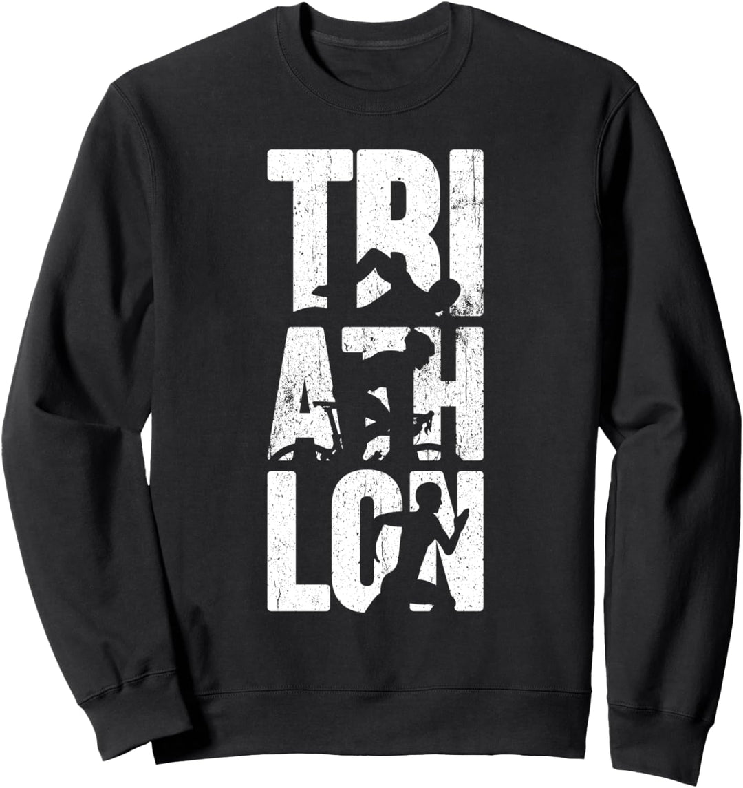 Triathlon Sportler Triathlet Läufer Schwimmer Radfahrer Sweatshirt