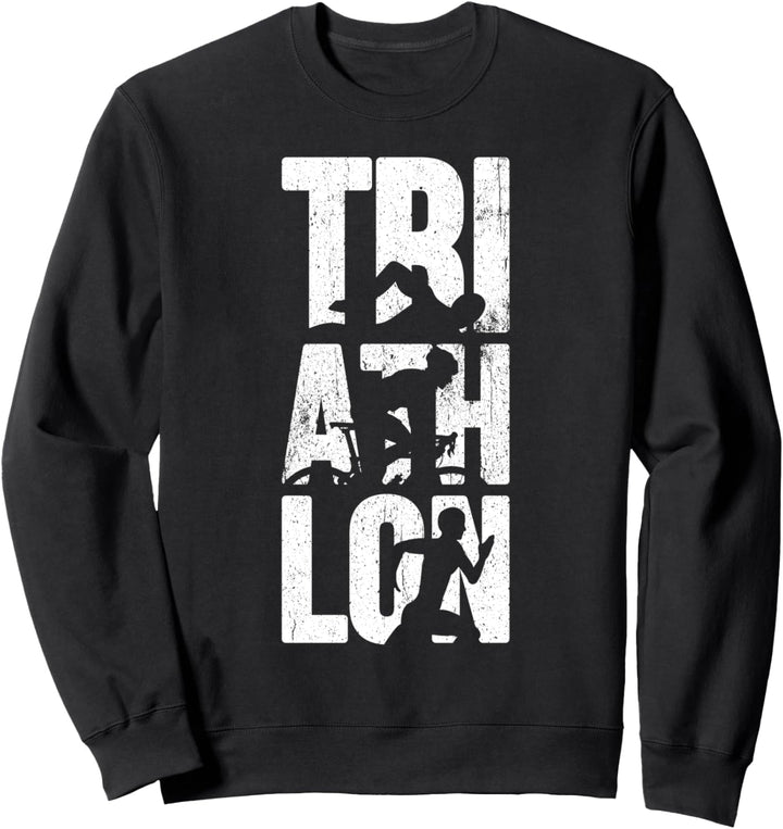 Triathlon Sportler Triathlet Läufer Schwimmer Radfahrer Sweatshirt