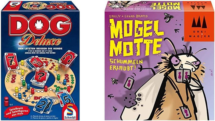 Schmidt Spiele 49274 Dog Deluxe & 40862 Mogel Motte, DREI Magier Kartenspiel