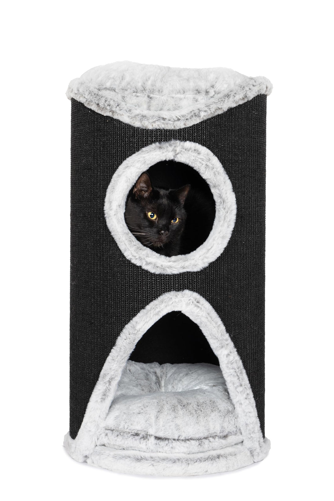 Bontoy Katzenturm Mukki grau I mit 2 Höhlen I grosse Liegefläche I 75 cm höhe I Stabiler Stand I mit