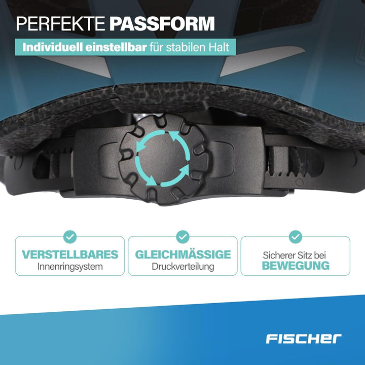FISCHER Fahrradhelm, Radhelm, Cityhelm Urban Plus, mit integriertem LED-Rücklicht für Damen und Herr