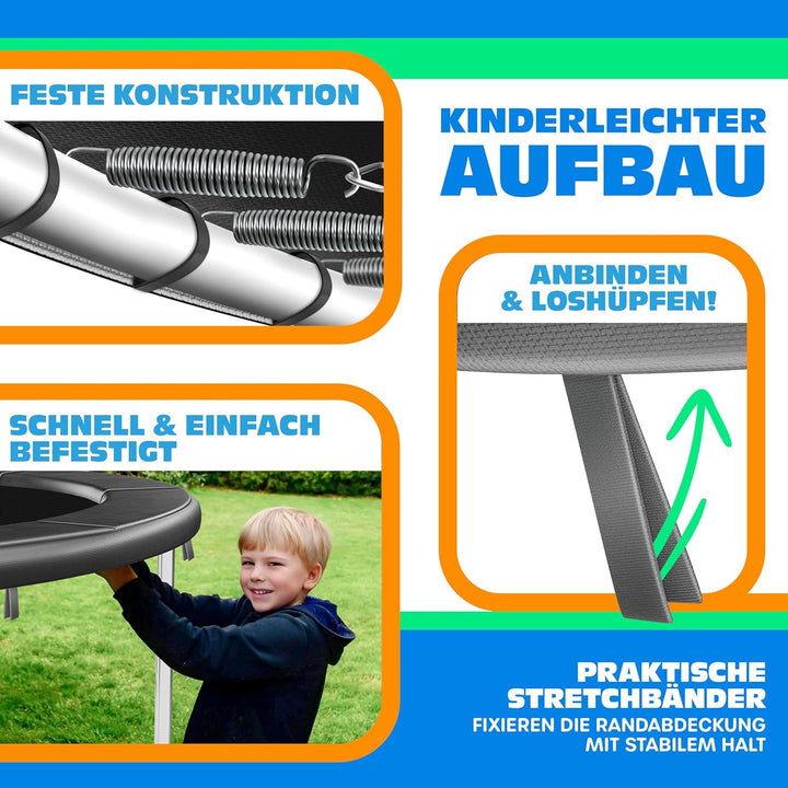 KESSER® - Trampolin Randabdeckung Ø 244, 305, 366, 426 cm, 30cm breit 100% UV-beständig reissfest Fe