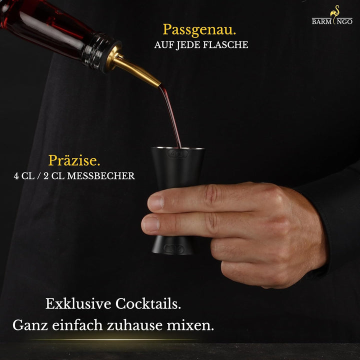 BARMINGO® Cocktail Shaker Set 5tlg. – 500ml Edelstahl Cocktail Shaker mit Bar Zubehör, Cocktail Set
