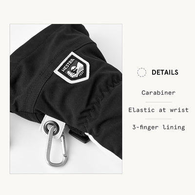 Hestra Army Heli 3-Finger-Skihandschuh für Herren, Leder 6 Schwarz, 6 Schwarz