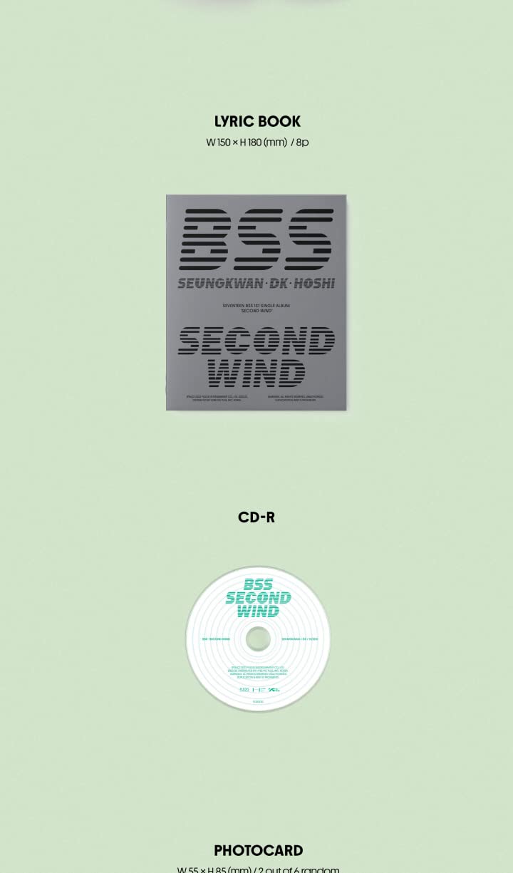 SEVENTEEN BSS Second Wind 1st Single Album CD+Folding poster on pack+Photobook+Lyric book+Photocard+