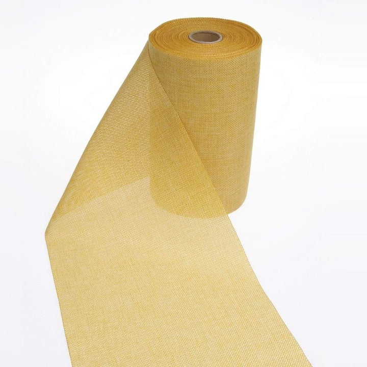 DEKO AS Shabby Chic Leinenoptik Tischläufer, Polyester geruchsneutral, Sonnengelb, 20 cm x 25 m 20 c