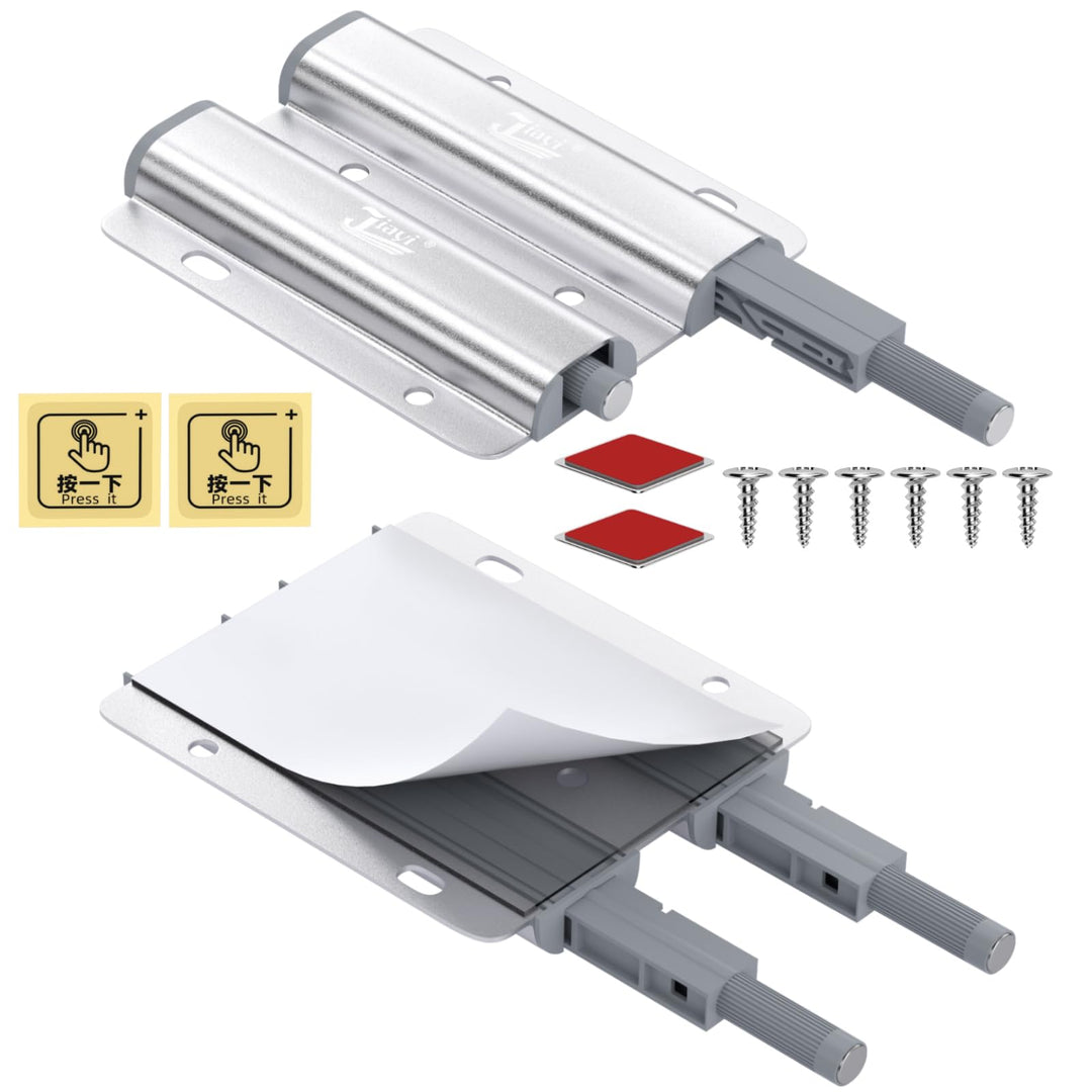 Drucktüröffner Doppelt Push to Open Magnet Jiayi 2 Stück Stark Schrank Türöffner Aluminium Drucköffn