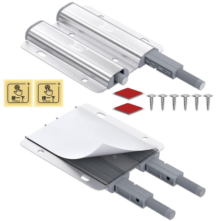 Drucktüröffner Doppelt Push to Open Magnet Jiayi 2 Stück Stark Schrank Türöffner Aluminium Drucköffn