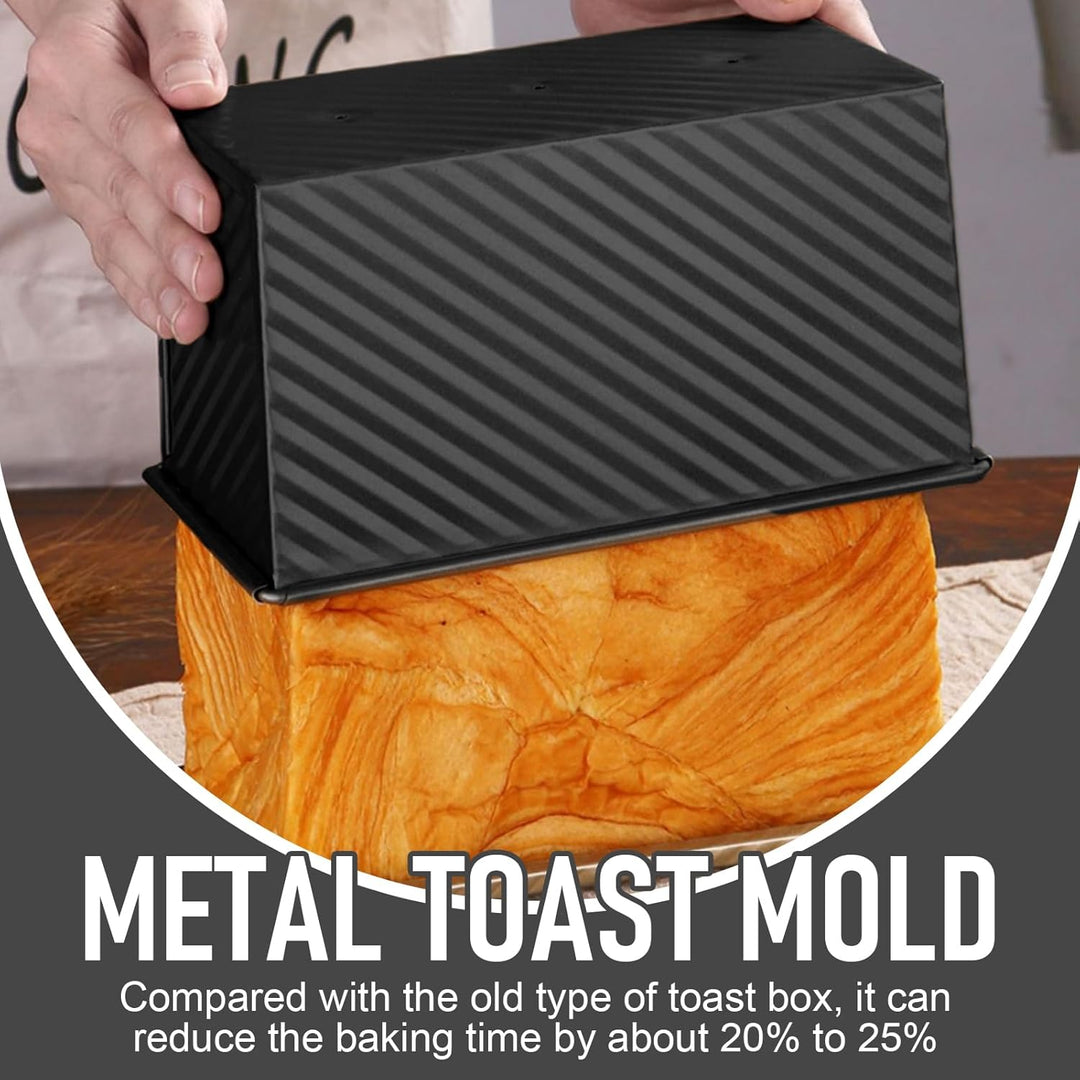 Toastbrot Backform mit Deckel, Laib Pfanne Brotbackform Kastenform, 450g Kastenform mit Belüftungslö