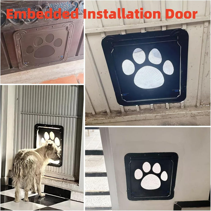 NAMSAN Haustierklappe Fliegengitter mit Fenster Katzenklappe Fliegengittertür Abschliessbar Hundekla