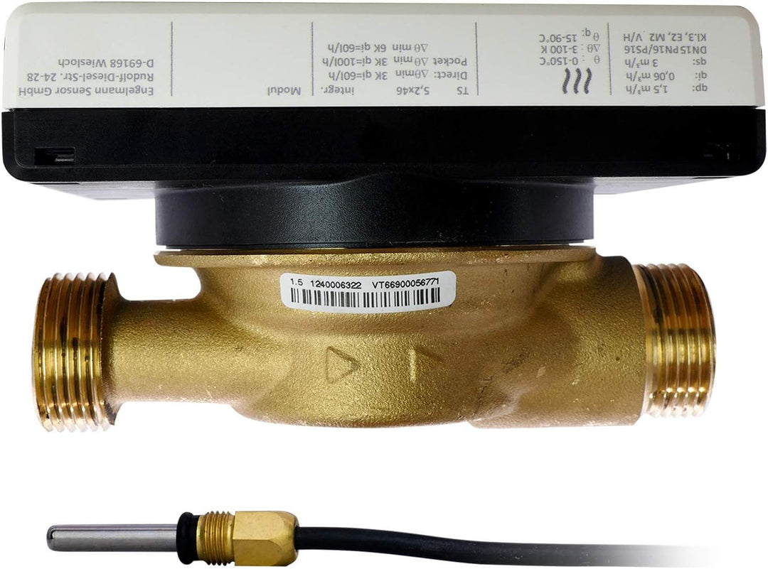 ZÄHLER plattform Wärmezähler Einstrahl Nenndurchfluss Qn 1,5 m³/h, Anschlussgewinde 3/4 Zoll, Baulän