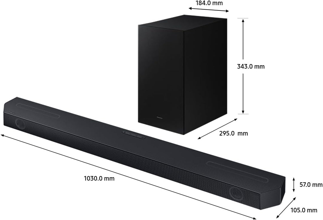 SAMSUNG Soundbar HW-Q600C/ZF Q-Serie, 9 Lautsprecher, Wireless Dolby Atmos, 3.1.2-Kanal-Audio, Q-Sim