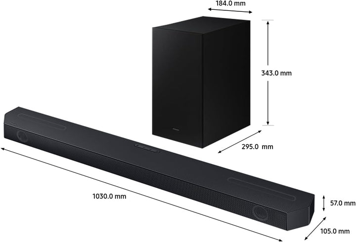 SAMSUNG Soundbar HW-Q600C/ZF Q-Serie, 9 Lautsprecher, Wireless Dolby Atmos, 3.1.2-Kanal-Audio, Q-Sim