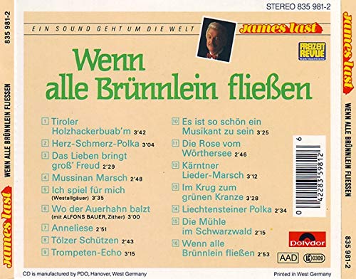 Wenn alle Brünnlein fliessen, Audio-CD