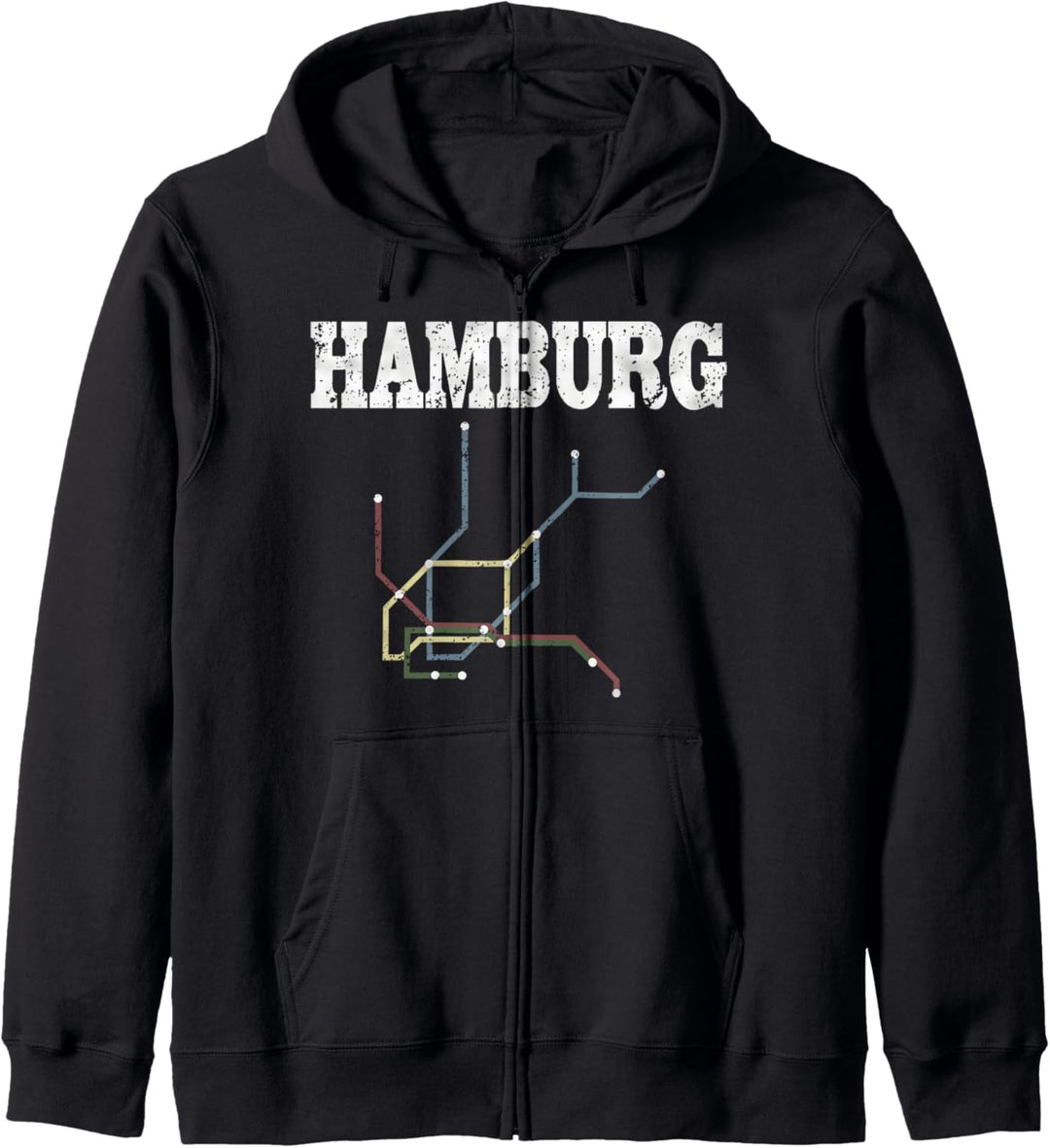 Retro Vintage Hamburg U-Bahn Norddeutsch Geschenk Kapuzenjacke